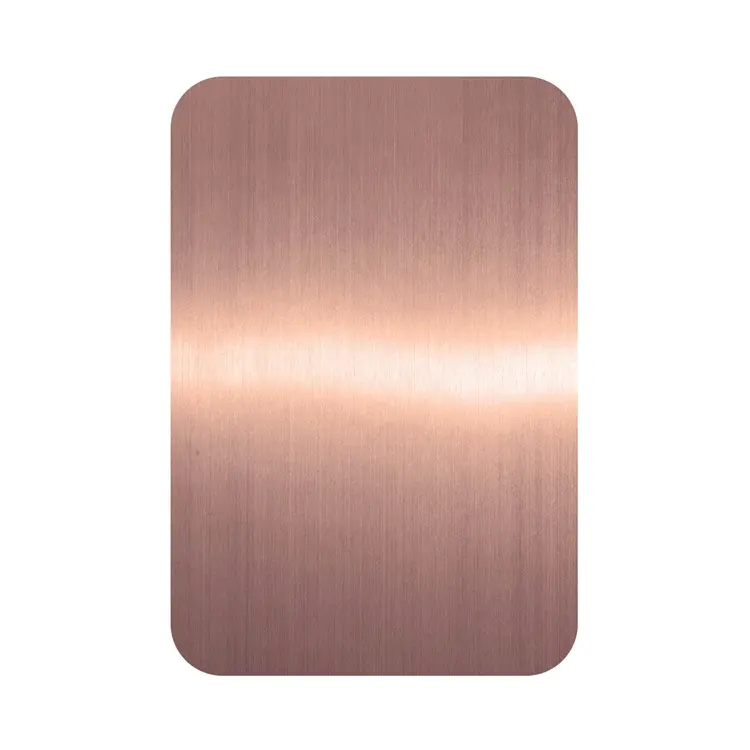 China Supply Rose Gold Hairline Finish 304 Stainless Steel Customized Sheet For Elevator Cabin Decoration