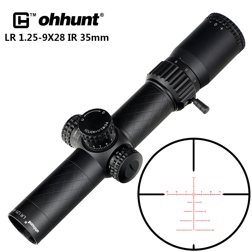 Ohhunt оптика LR 1,25-9X28 ИК компактный прицел башенки замок сброс стекло травления сетка подсветкой 35 мм трубка Охота прицел