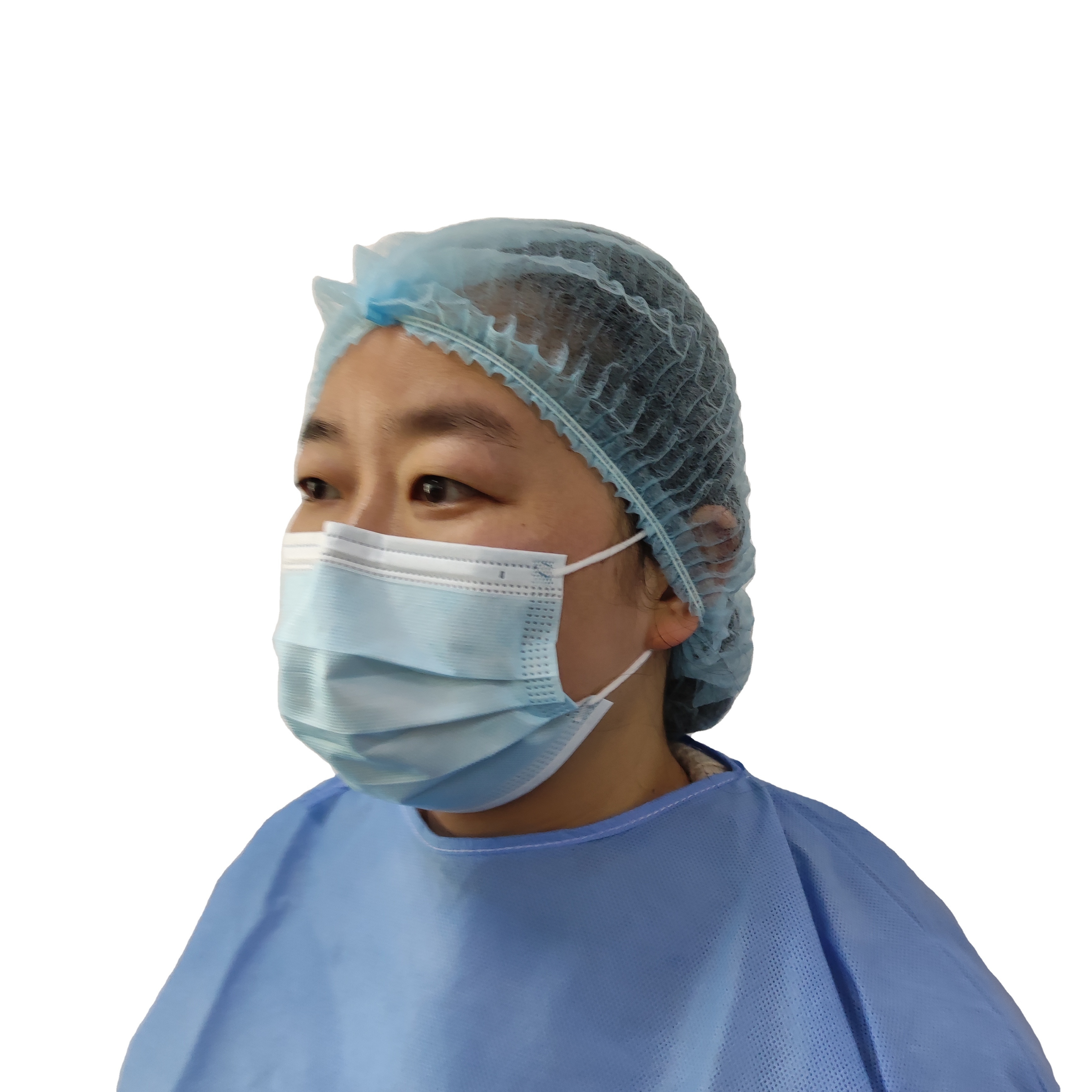 Factory Wholesale Antibacterial 95% BFE 3Ply Blue Civil Non-medical Disposable Face Mask Half Facemask