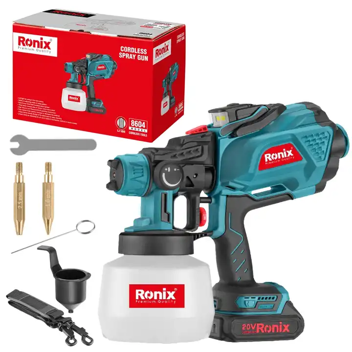 Ronix 8604 Cordless Paint Spray Gun Portable 20v Electric Hand Power Tool Spray Gun Car Paint Sprayer Painting machines 1200ml