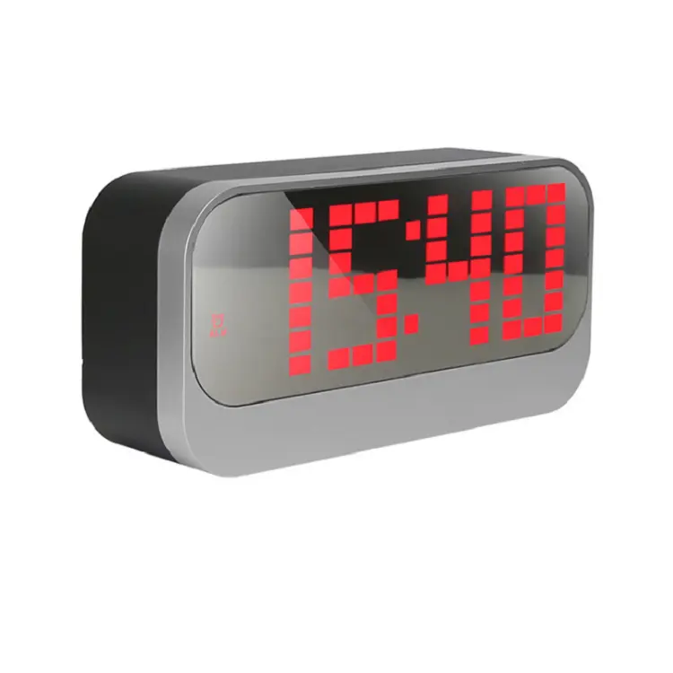 fashional style design mirror panel LED digital alarm clock