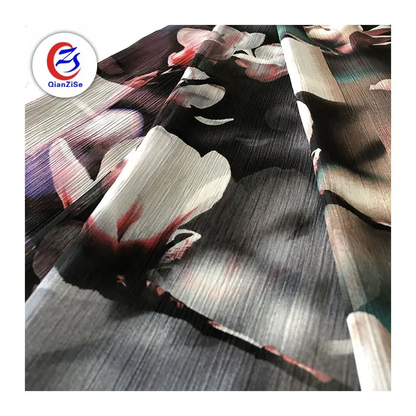 China Wholesale 100 % Polyester African Print Bubble Chiffon Fabric
