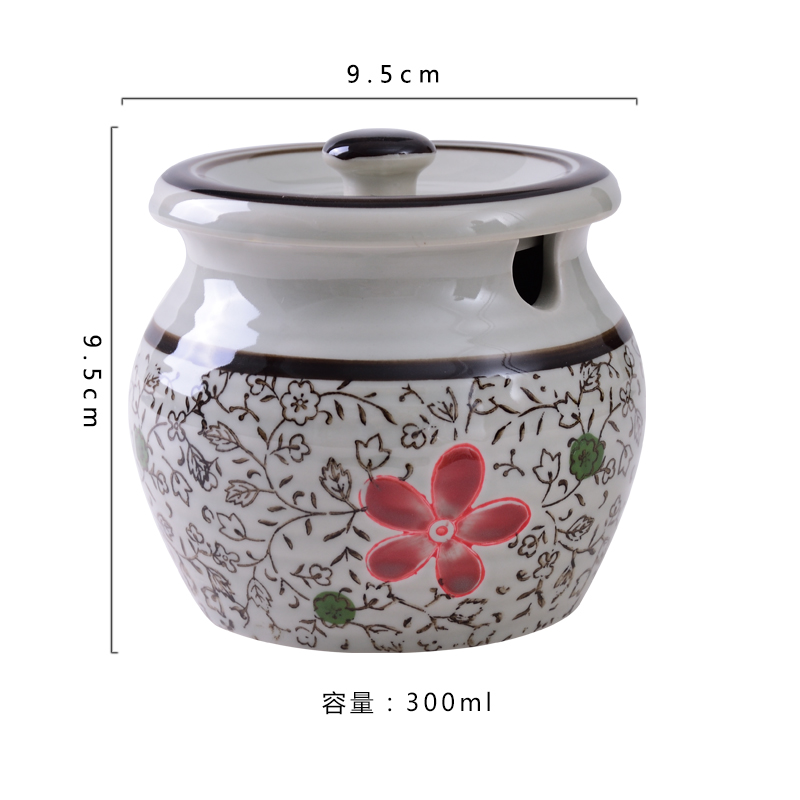 Factory Hot Sales High Temperature-fired Under Glazed 300 Ml Flavoring Jar For Home And Restaurant