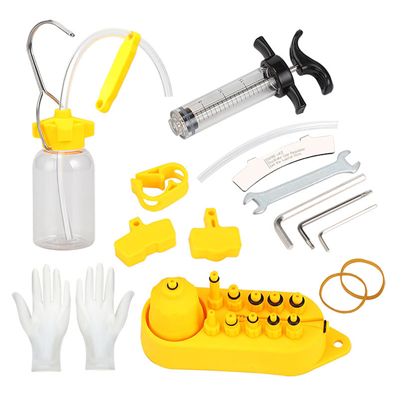 TOOPRE Hydraulic Mineral/ DOT 2 In 1 Brake Bleed Kit Bike Brake Multifunctional Oil Injector Bicycle Oil Dish Filling Tool