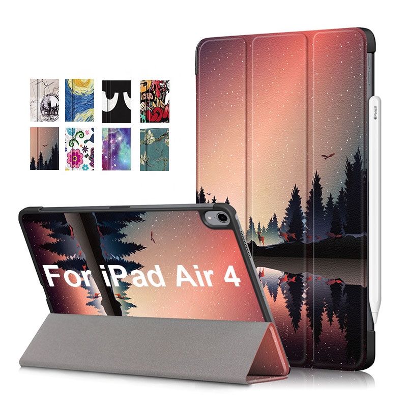 Для iPad Air 4, чехол для планшета 10,9 дюйма, Жесткий Чехол-держатель для ПК + задняя крышка из ПУ кожи 2020, чехол для планшета