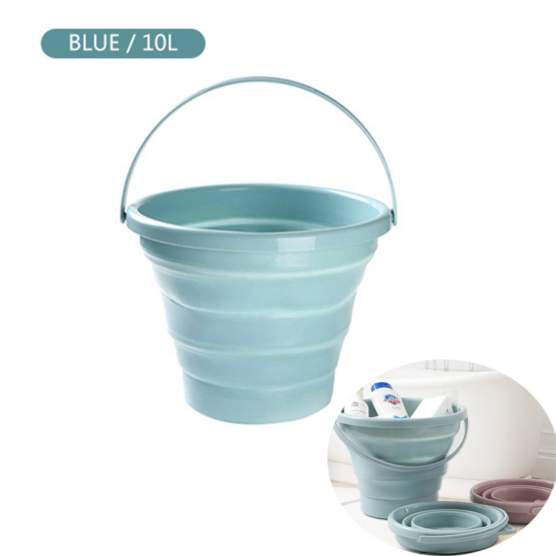 Wholesale Silicone Plastic Collapsible Bucket Hanging Foldable Bucket Portable Folding Bucket For Ourdoor