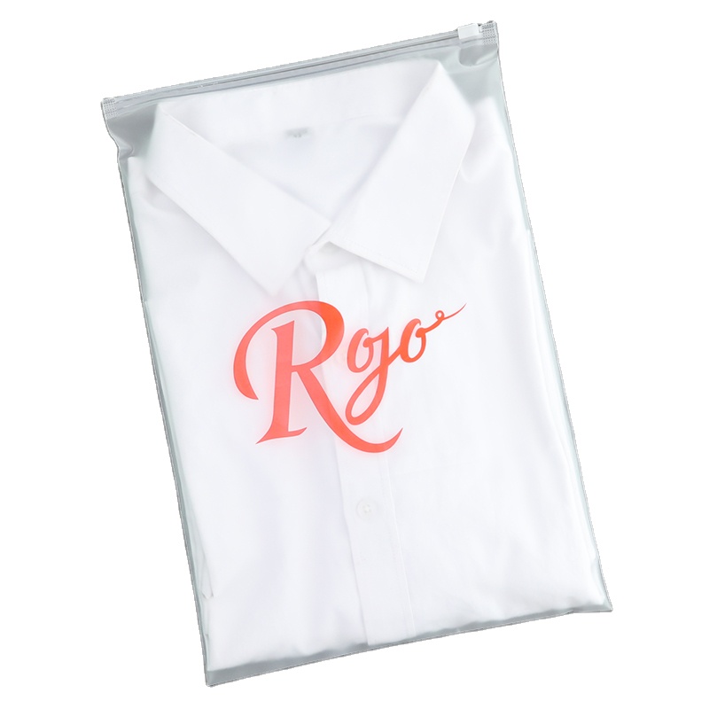 Bio custom your own logo frosted cosmetic clear bag with zipper PVC PE with clothing rectangle Zipper bag