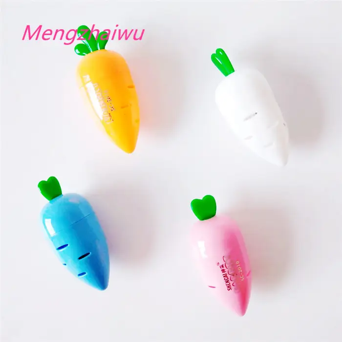 Spain best selling stationery items list with price school supplies kawaii funny carrot novelty sharpener pencil plastic
