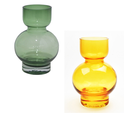 Europen style bubble style spray color glass vase for home decoration