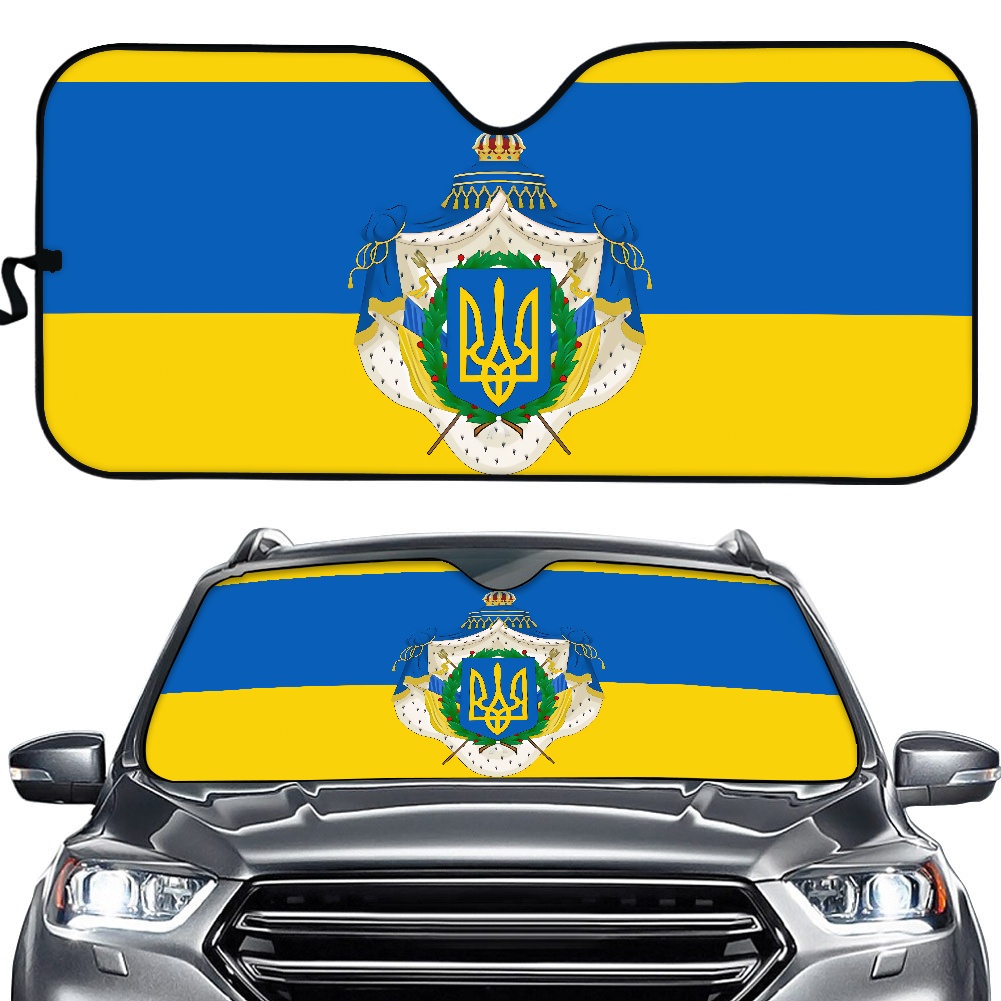 Роскошные автомобильные аксессуары, индивидуальный украинский флаг, автомобильный солнцезащитный козырек для лобового стекла, Универсальный Зонт, автоматический выдвижной козырек от солнца