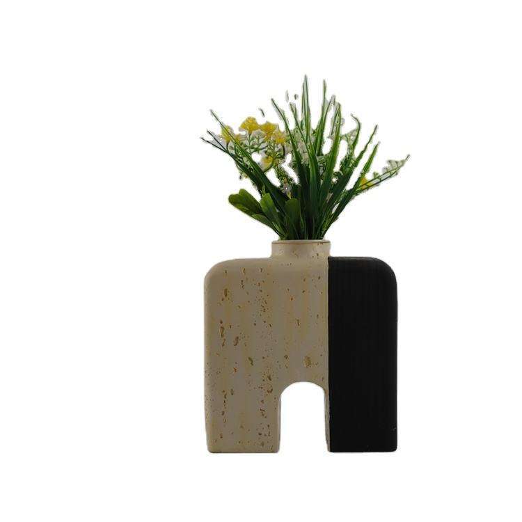 Hot Sale Living Room Decoration Travertine Home Decor Vase Stone Vase Beige Travertine