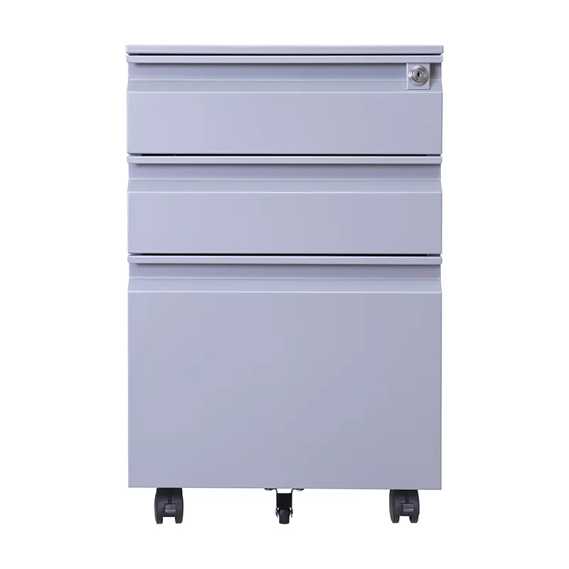 Colorful Office Equipment A4 File Movable Cabinet 3 Drawer Mobile Pedestal With Plastic Handle