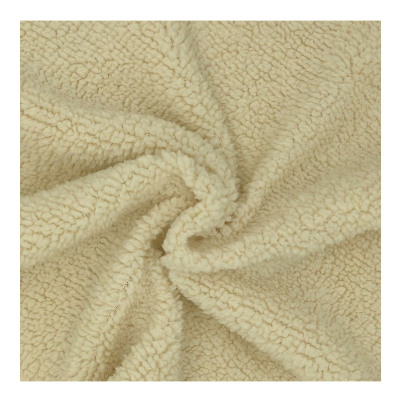 Sherpa Fleece Fabric Stock Lot 100% Polyester Microfiber Beige Color 185gsm Single Side 185cm for Scarf Hat Blanket mianhua