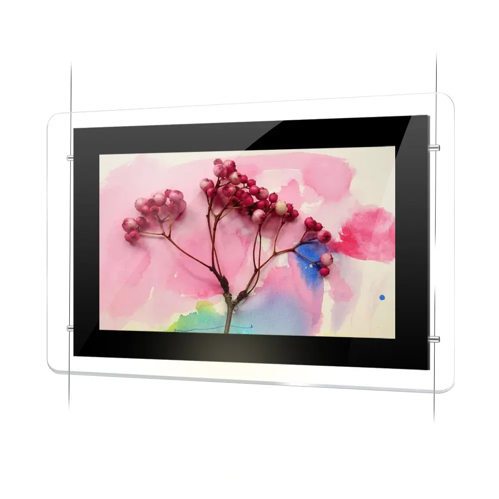 21.5 Inch Single Sided Ceiling Hanging Indoor LCD Screen Windows Display with Steel Wire for Shopping Mall