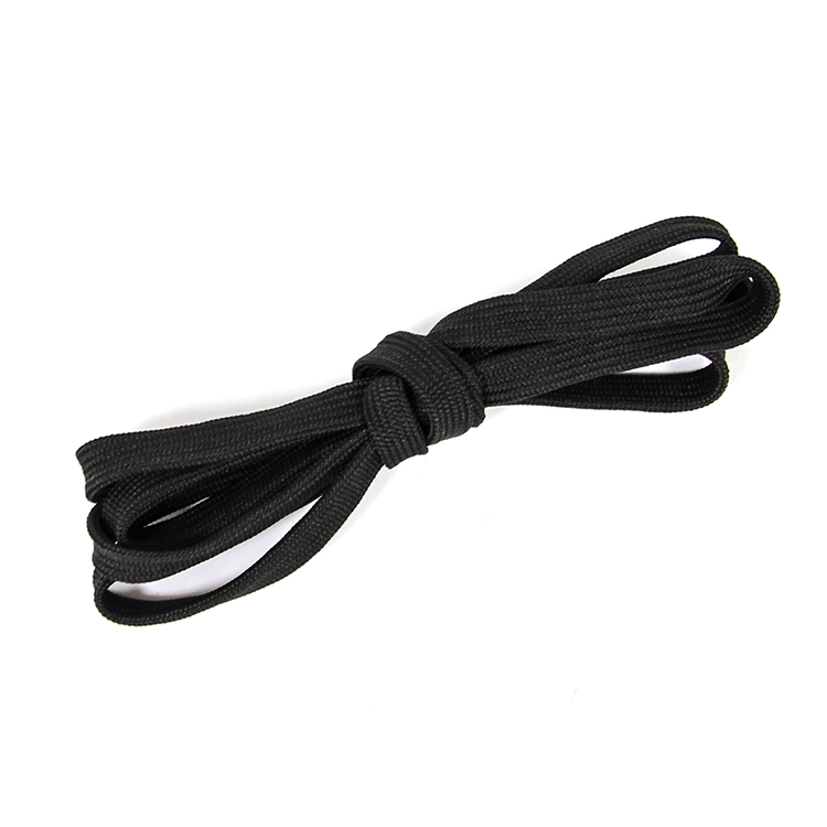 Black Flat Braided Weave Polyester High Tensile Strength 5mm Earloop Elastic Band Cord