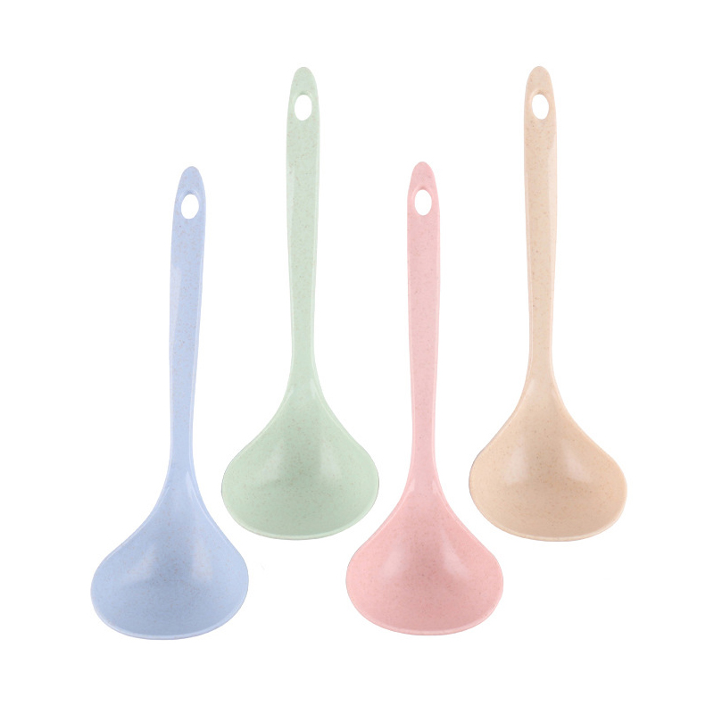 Eco friendly kitchen tableware thickened wheat straw Long handle Soup spoon