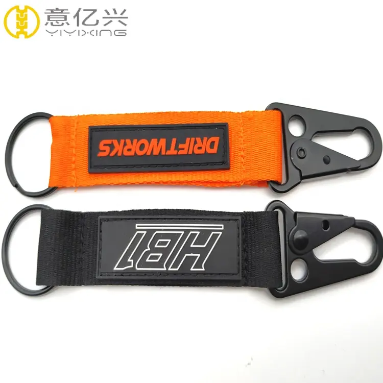 Lanyard Cheap Custom Logo Fabric Key Fob Lanyard Keychain/Cloth Key Holder/Key Chain Wristlet With Eagle Mouth Hook