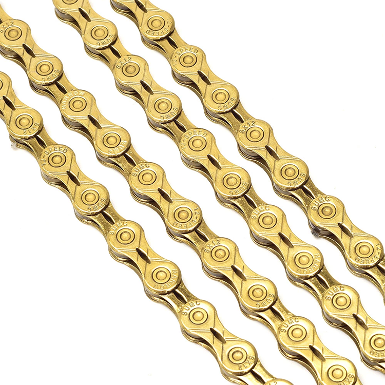 SUMC Bicycle Chain Half Hollow 9/10/11/12EL Speed 116/126 Links Gold MTB Road Bike Chain