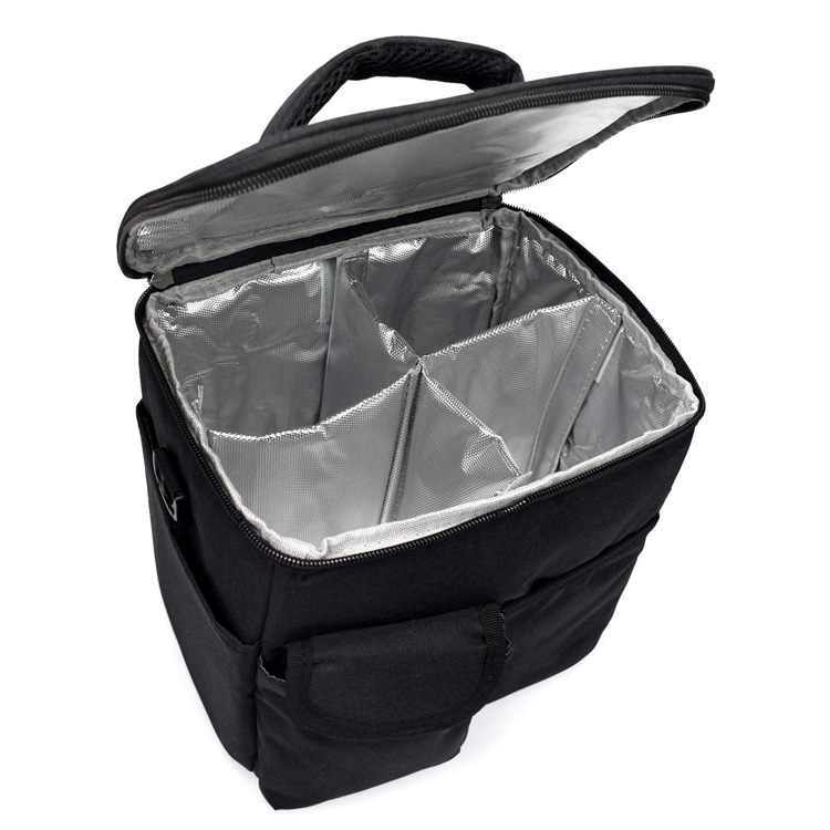 Custom Reusable Drink Carrier for Delivery and Food Delivery Bag with Removable Dividers