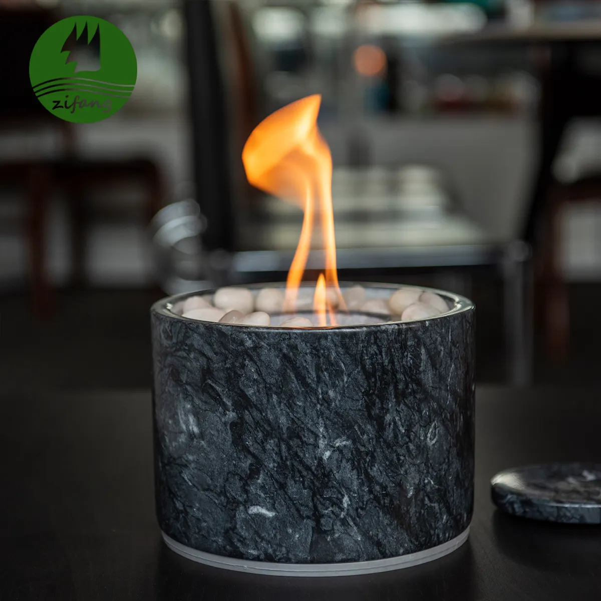 Wholesale Smokeless Real Marble Stone Table Top Mini Personal Tabletop Portable Bio ethanol Fire pit Alcohol burner Firepit