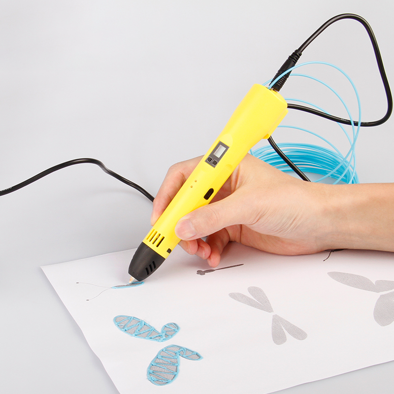 high quality motor Temperature Adjustable LCD display wire feeding 3D Printing Pen drawing pens with speed control