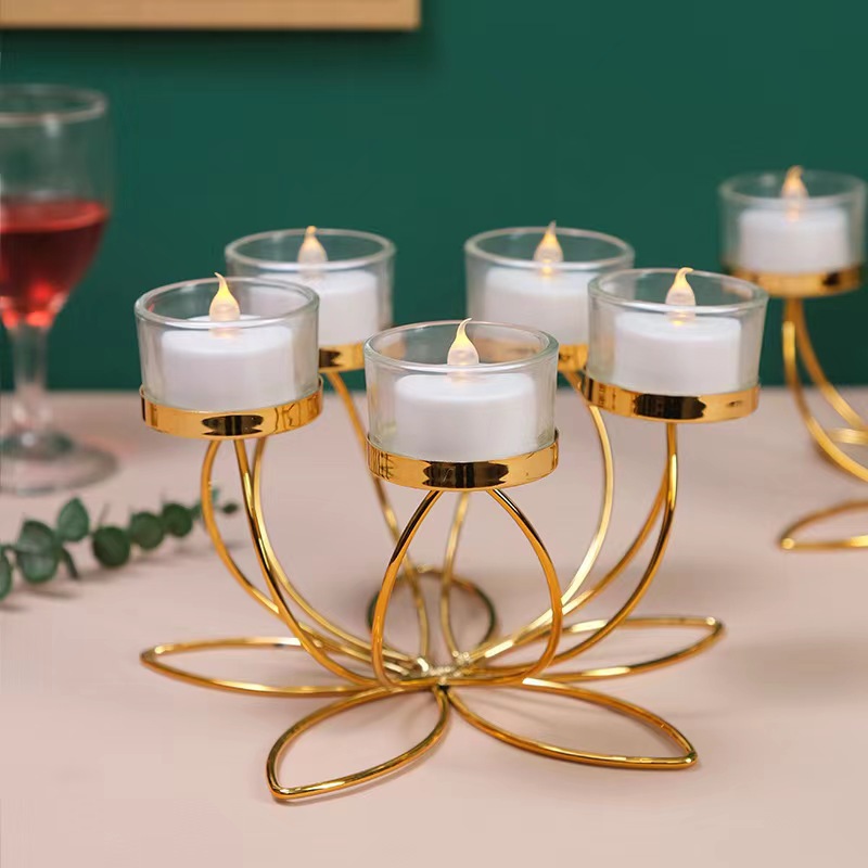 Honor Of Crystal Cylindrical Glass Jar Hammered Metal Tealight Candle Holder For Holidays Decorations And Party Decorations