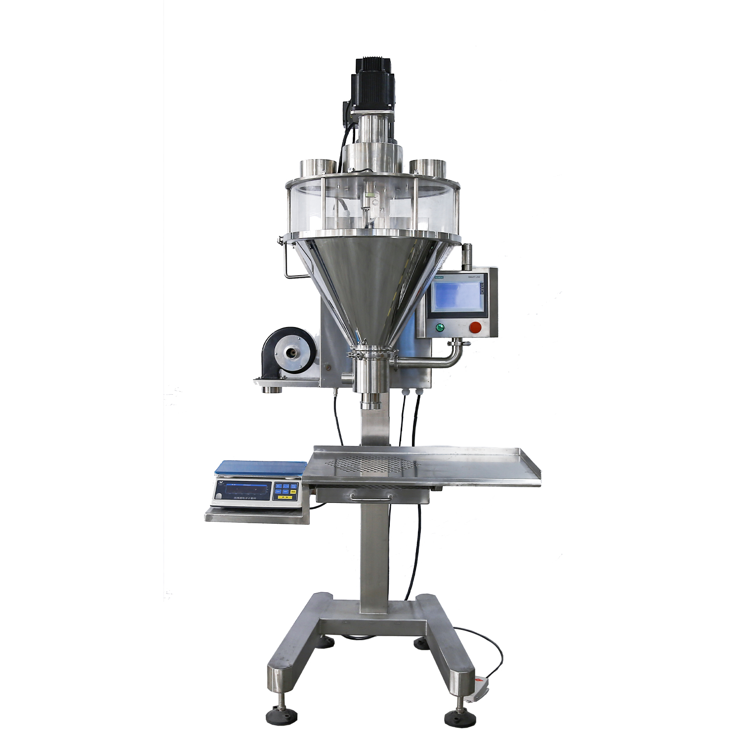 PLC Control Dry Powder Bag Packing Equipment Semi Automatic Auger Rice Flour Filler with Split Hopper