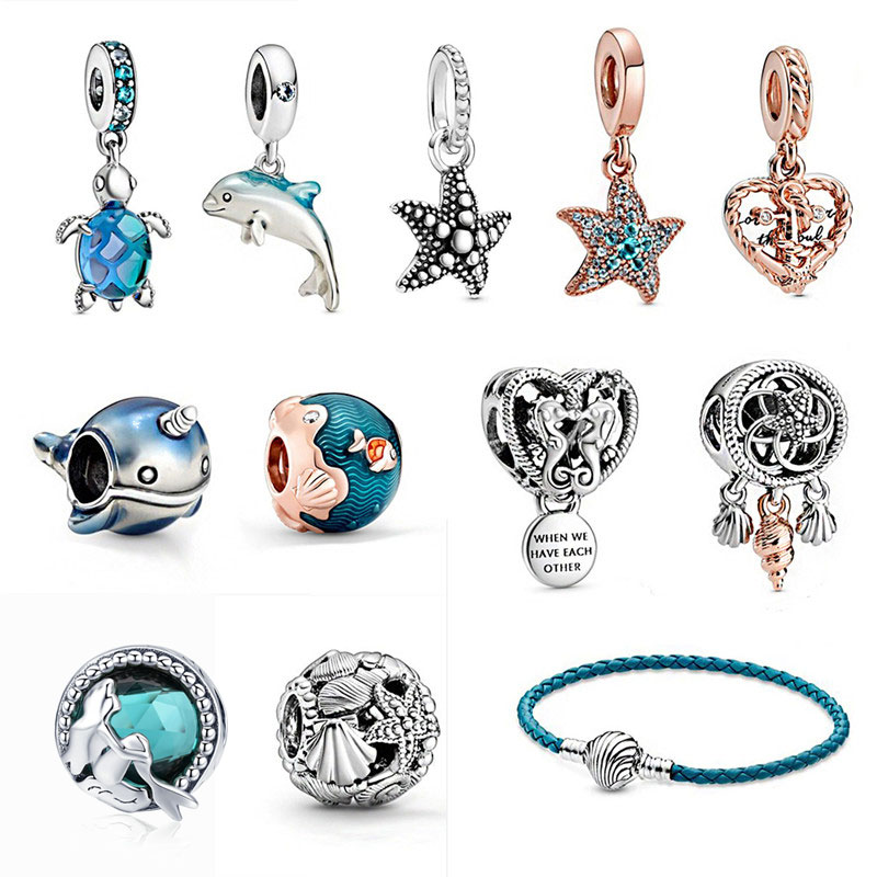 RX ювелирные изделия 2020 Новые Морские животные 925 Ale Logo String Charm браслет бусины поддержка фото Оптовая Настройка