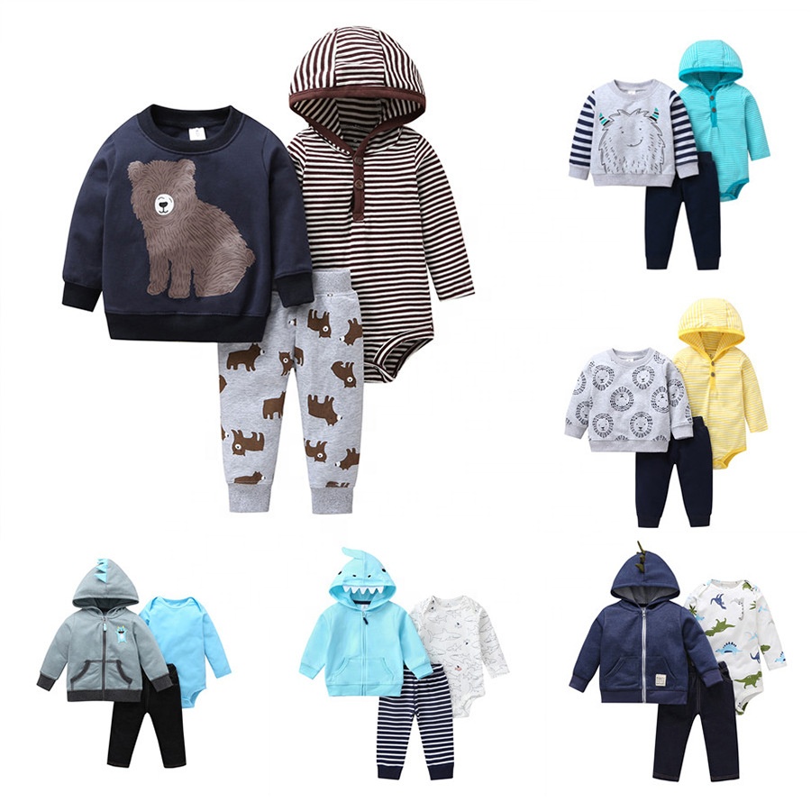 Wholesale Infant Boutique Clothing Sets Winter Cotton Toddler Costume Fashion Newborn Baby Clothes Set