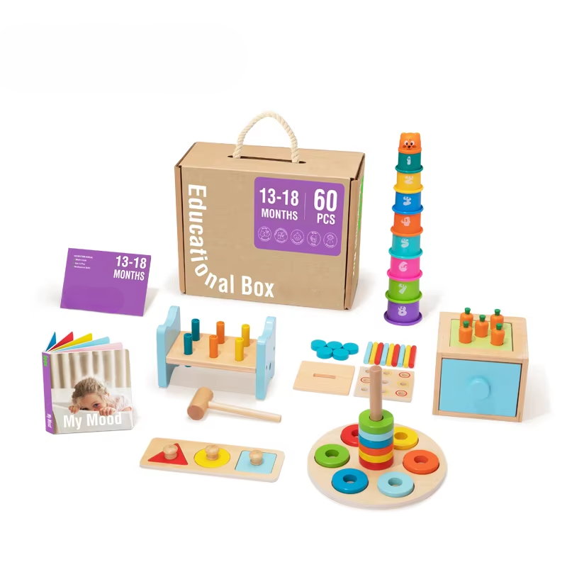 Wholesale High Quality Early Education Box Children's Soft Rubber Building Blocks Object Permanence Toys for Baby 7-12 months