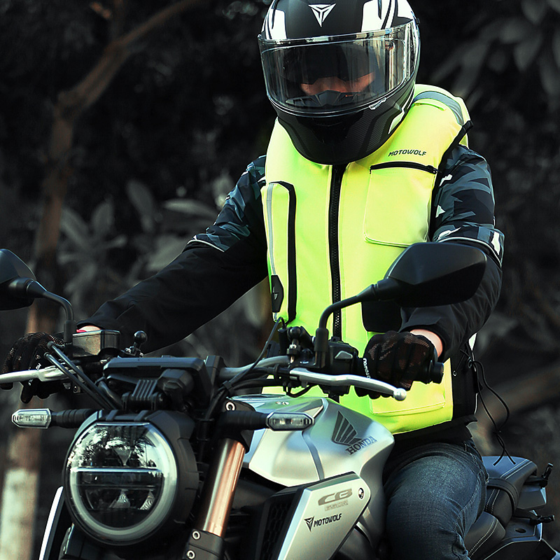 MOTOWOLF Светоотражающая усовершенствованная система воздушной подушки Защитное снаряжение мотоциклетная подушка безопасности жилет куртка