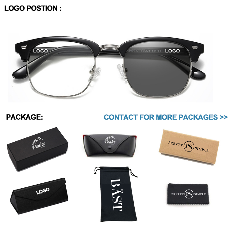 2021 New Eyewear High Quality Luxury TR90 Color Change Square Photochromic Blue Light Blocking Glasses