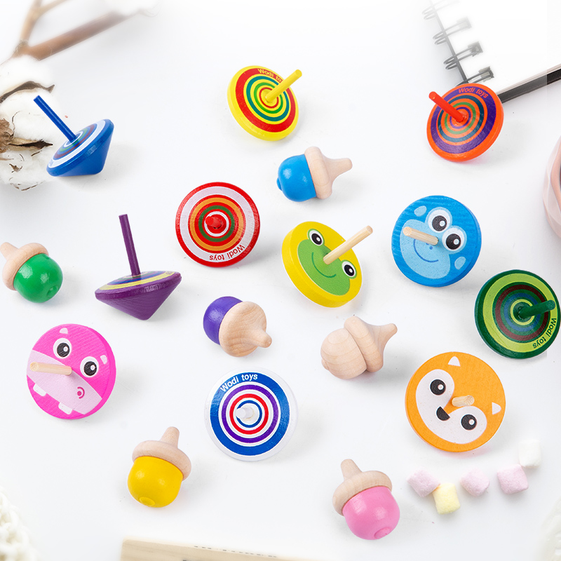 Early Educational Toys Wooden Fingertip Spinning Top For Children