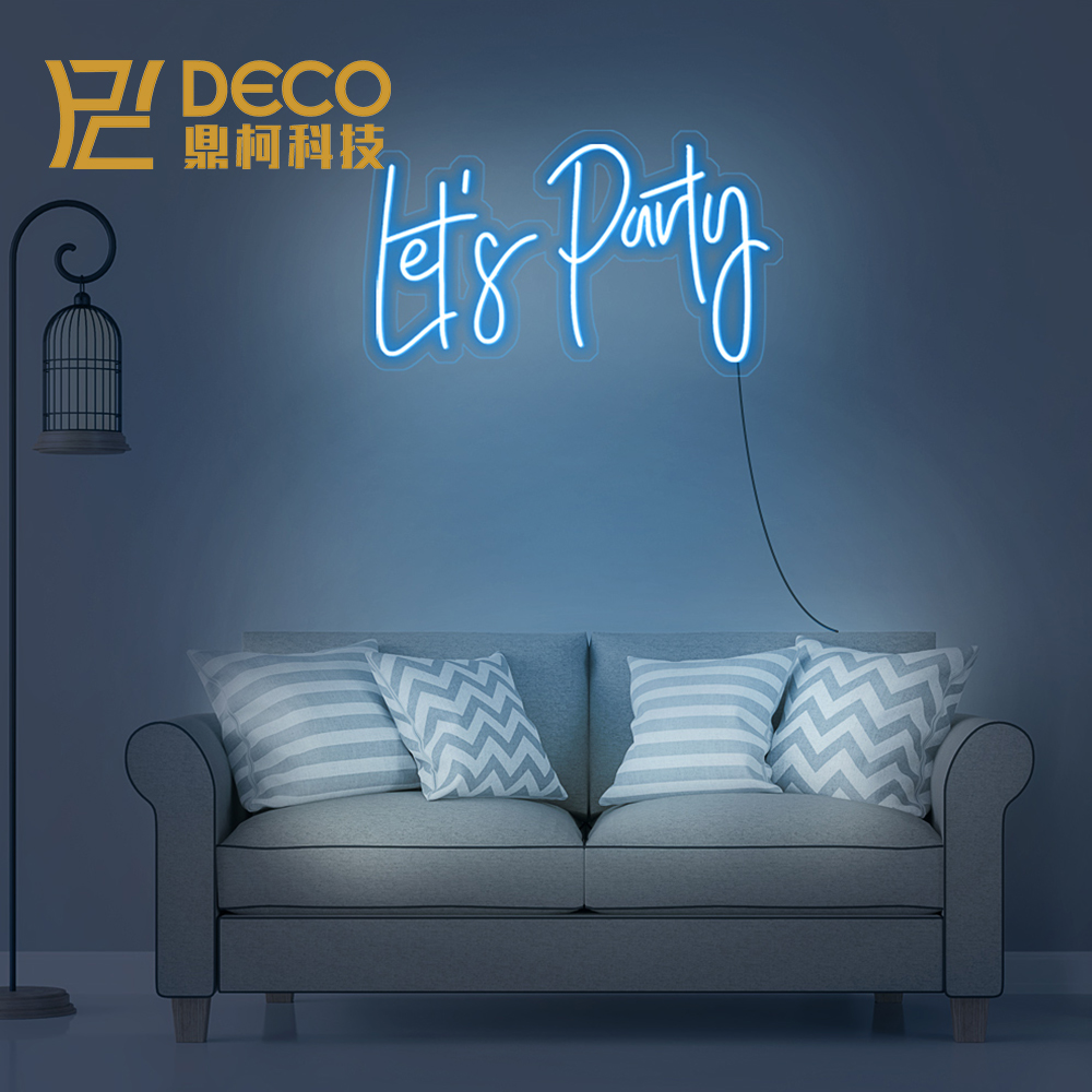 Рекламная светодиодная неоновая вывеска Let's Party Гибкая буква 59*26 см 12 В индивидуальная светодиодная неоновая вывеска для украшения вечеринки
