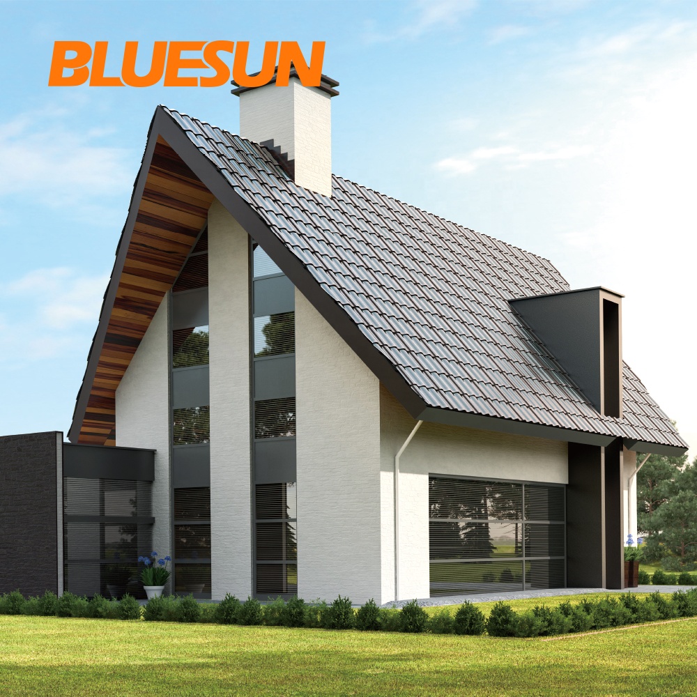 BLUESUN солнечная черепица, фотогальваническая черепица, солнечная панель, Черепица с одним мономодулем