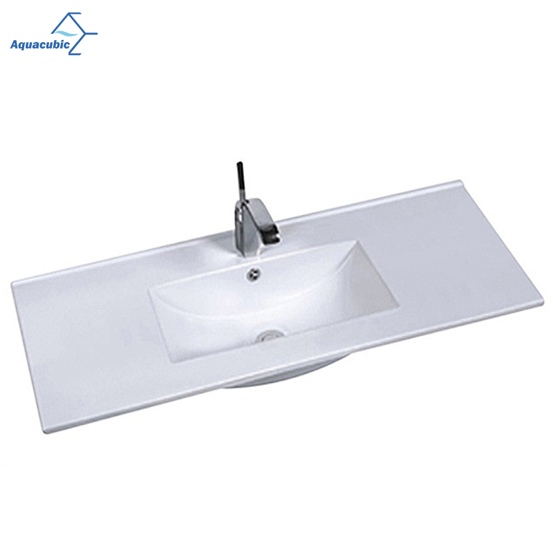 Aquacubic Modern America Ceramic Thin-edge Vanity Top bathroom sink hand wash basin