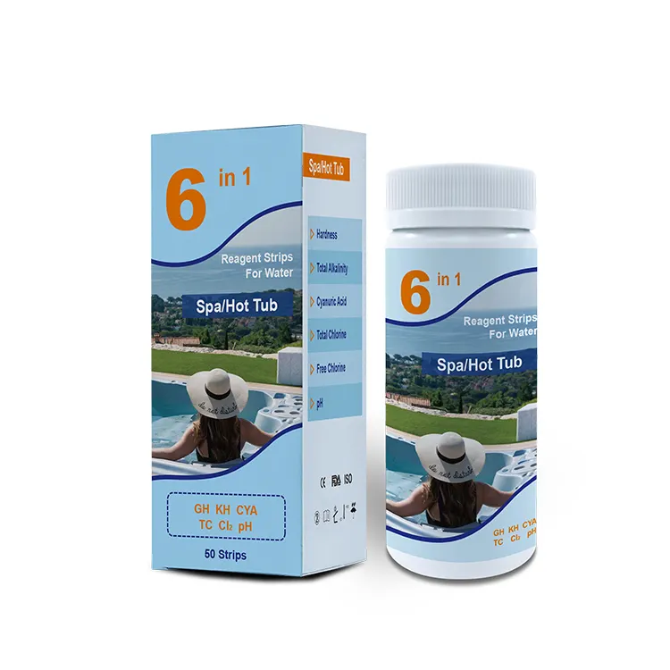Amazon Top Seller 6 In 1 Pool Spa Hot Tub Testing Hardness Free Chlorine Test Strips Water Test Kit