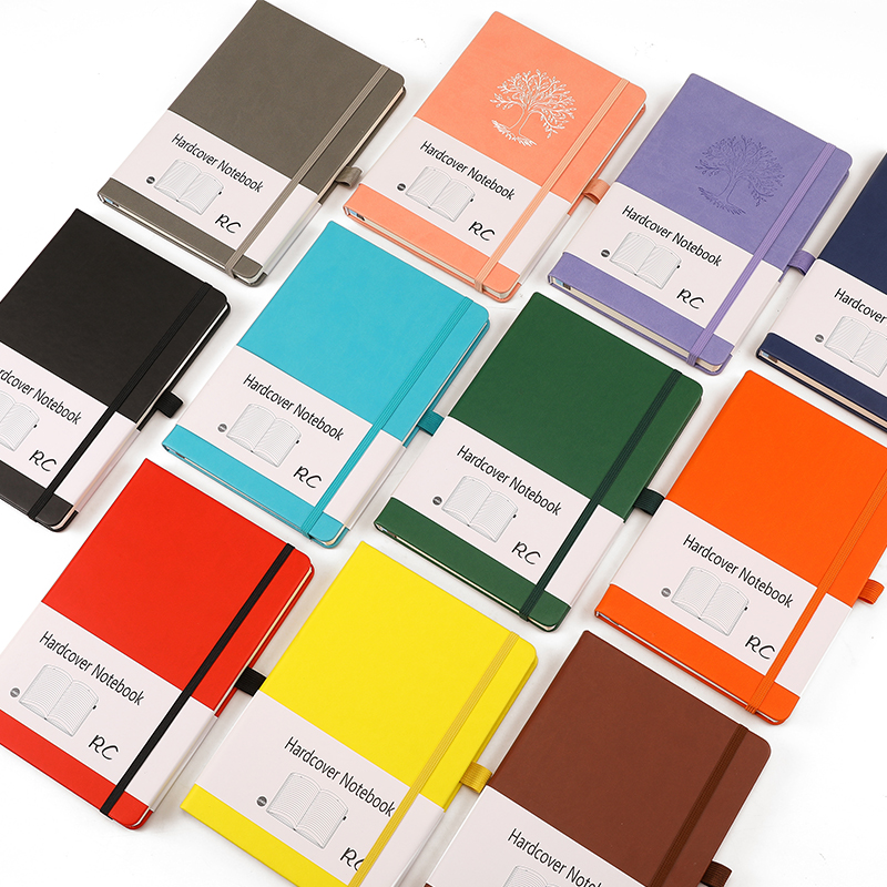 Wholesale A5 Notebook Lined Journal PU Leather Hardcover Notebook with Logo Customized Notebook School Supplies Stationery