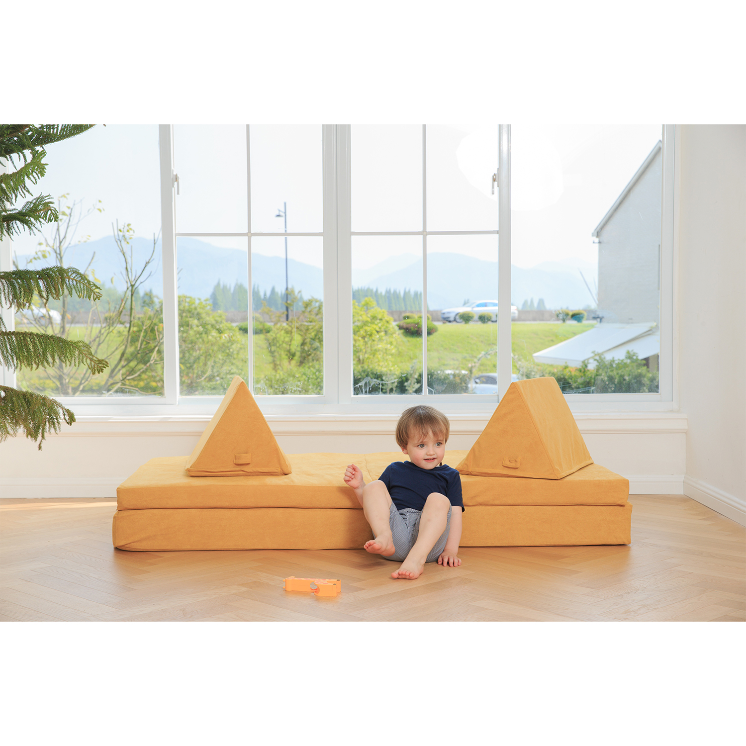 Structure Safe Soft Lightweight Foam Couch Sliding For Toddlers And Kids Indoor Active Play Couch