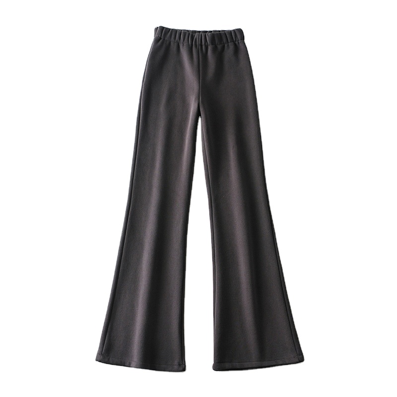 Wholesale Spring Polyester Velvet Fashion Casual Long Length Bottoms For Women Plain Plus Size Women Sweatpants
