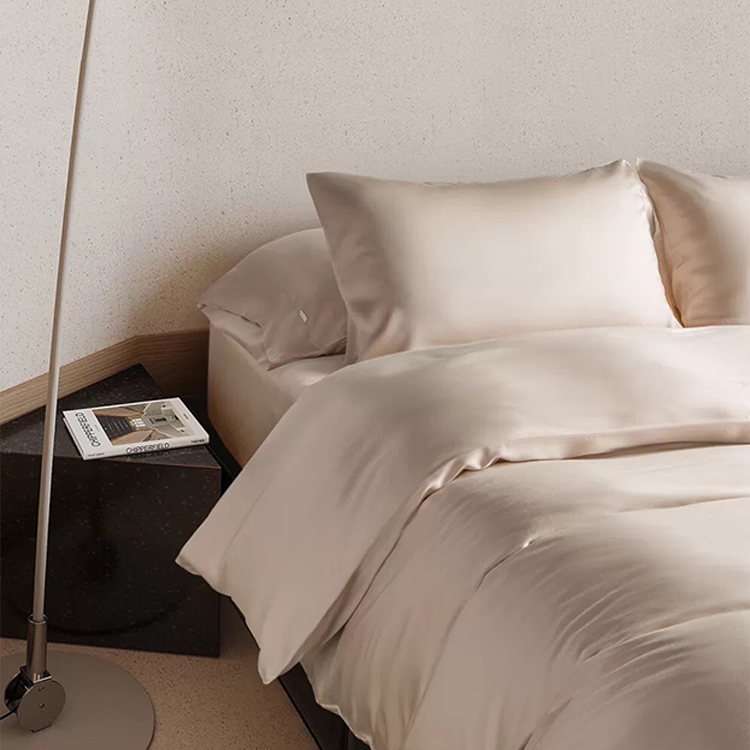 Ivory organic bamboo duvet cover set hypoallergenic temperature regulating comforter bedding set