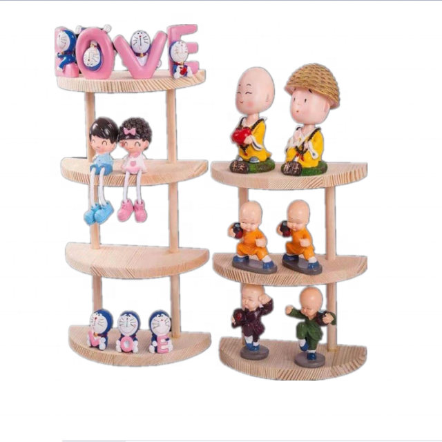 Semi-circular solid wood display stand Multi-layer wooden sunglasses display stand Doll display stand