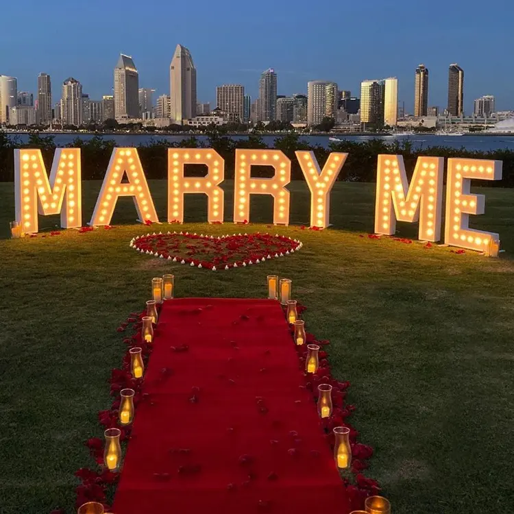 Romantic Proposal Events Marry Me Marquee Letters 4ft Bulb Marquee Letters