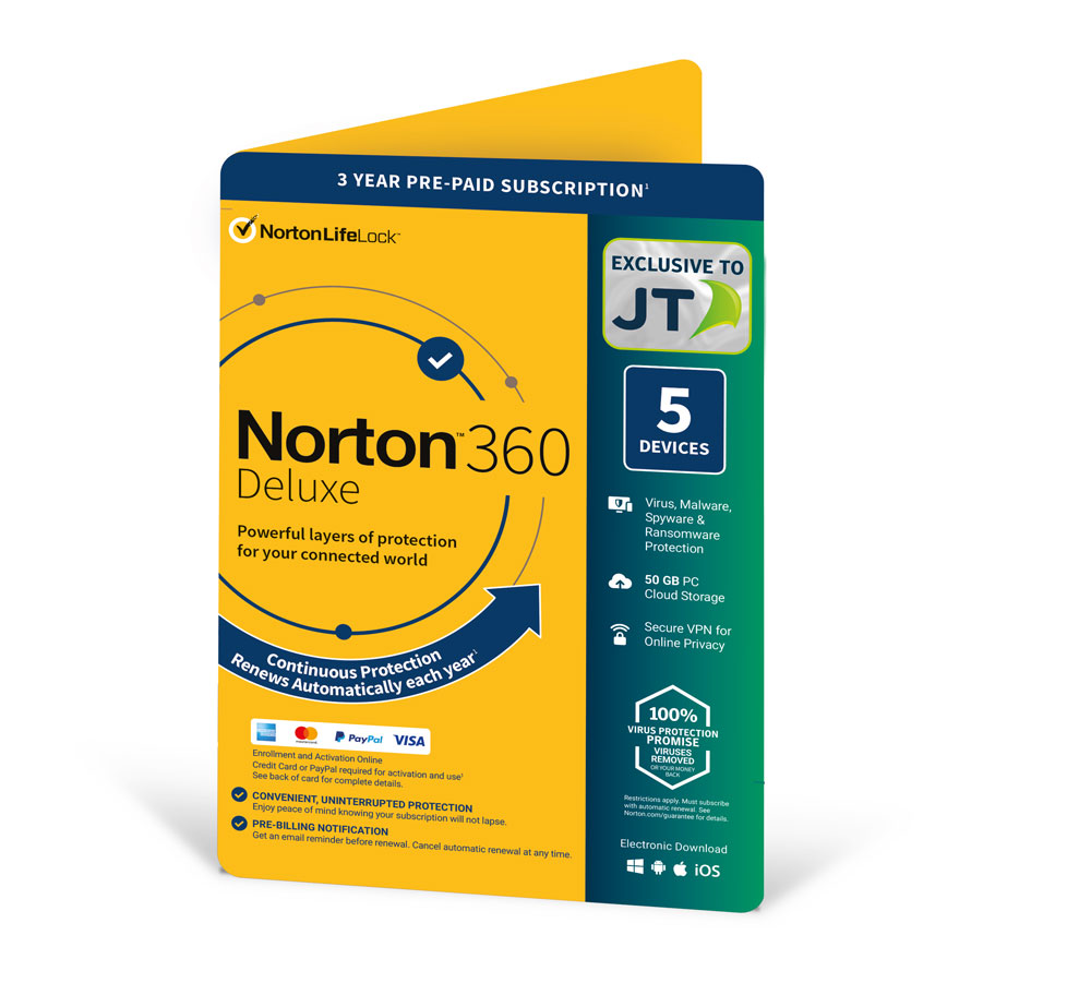 Norton 360 Deluxe активации онлайн ключ (1 год + 5 шт.) код розничный ключ Norton 360
