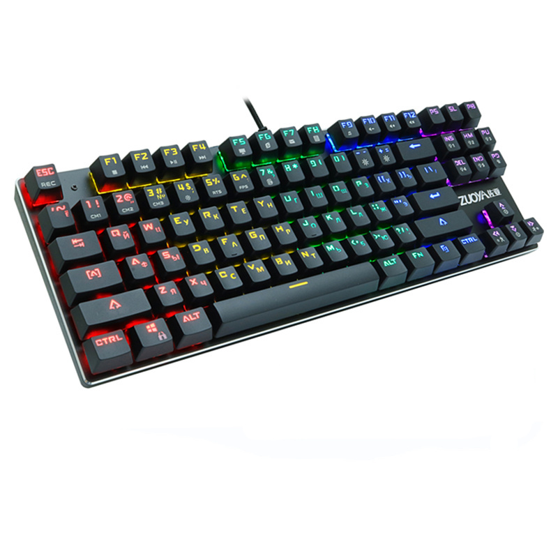 Игровая механическая клавиатура синий красный переключатель USB RGB/смешанная Проводная клавиатура с подсветкой 87/104 анти-ореолы для игрового ноутбука ПК России США