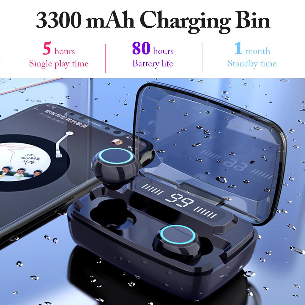 Hot Sale F9 Ipx7 Anc Noise Canceling Sports Bluetooth 5.1 Wireless Earbuds With Mobile Power Battery Display Bluetooth Earphones
