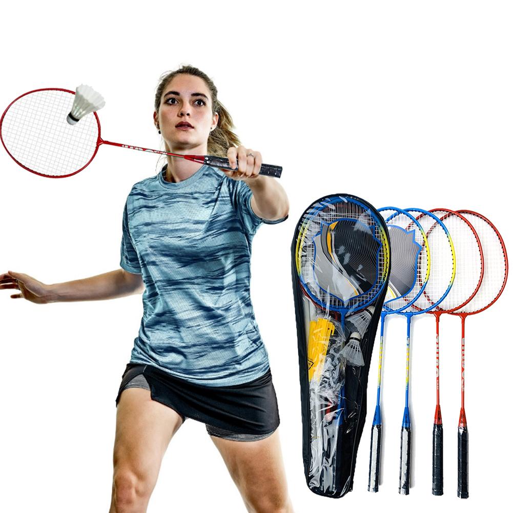 Badminton Rackets Set Badminton Racquet Titanium Rackets Playing Badmintons Backyard Beach Game Supplies