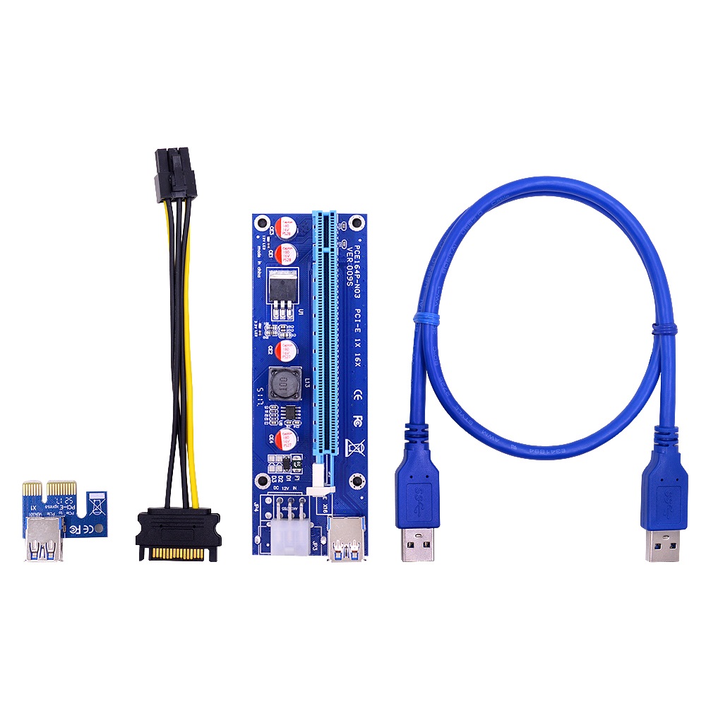 PCIe 1X до 16X Райзер-карта ETH mining pci-e Райзер 60 см USB3.0 кабель VER 009S для майнинга биткоинов