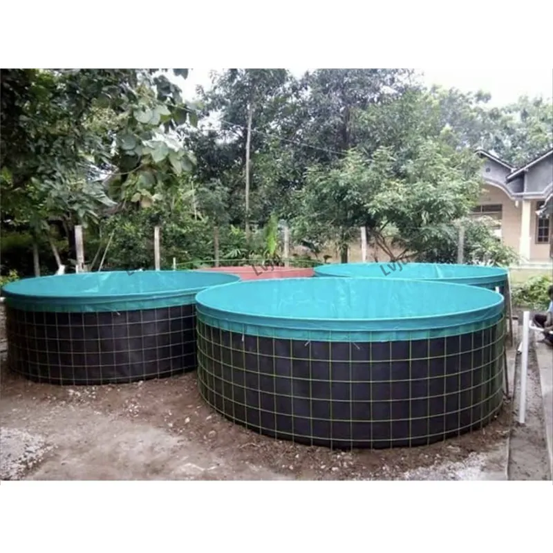 LVJU 12 000 Liter Fish Tank Diameter 4m X Height 1.2m Canvas Round PVC Tarpaulin Fish Farming Pond Tank Liner