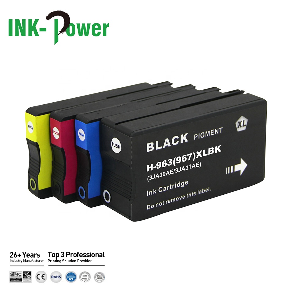 INK-мощность 963 967 XL 963XL 967XL Премиум восстановленные цветной струйный картридж с чернилами для принтера HP OfficeJet Pro 9010 9012 принтер
